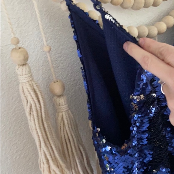 free people blue & silver sequin tank top camisole
lace blouse party going out - Picture 5 of 16